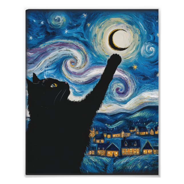 Impression Photo Starry Night Cat (Devant)