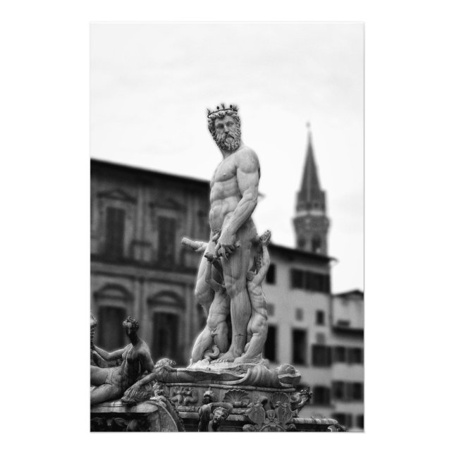 Impression Photo Statue de Neptune, Florence, Italie, Grande impres (Devant)