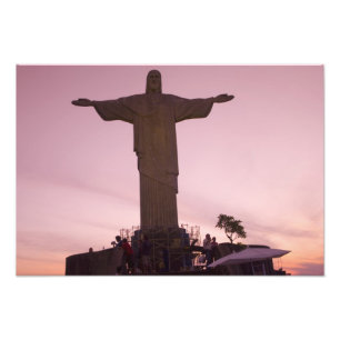 Impression Photo Statue du Christ à Corcovado, près de la périphéri