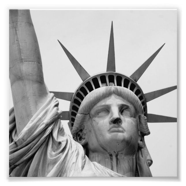 Impression Photo Statue noire et blanche de la Liberté (Devant)