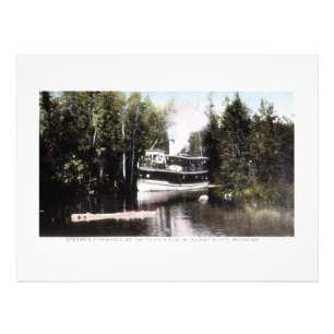 Impression Photo Steamer Topinabee au Devil's Elbow, Michigan Postc