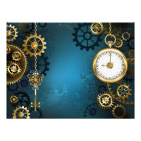 Steampunk Arrière - plan turquoise avec Gears