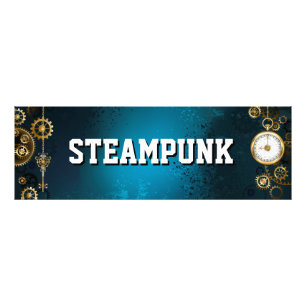 Impression Photo Steampunk Arrière - plan turquoise avec Gears