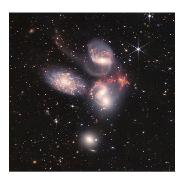 Impression Photo Stephan's Quintet 5 Galaxies Deep Field James Webb (Devant)
