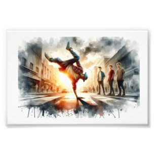 Impression Photo Street Breakdance au coucher du soleil,