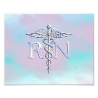 Style Argent RN Caduceus Médicale Mère Pearl