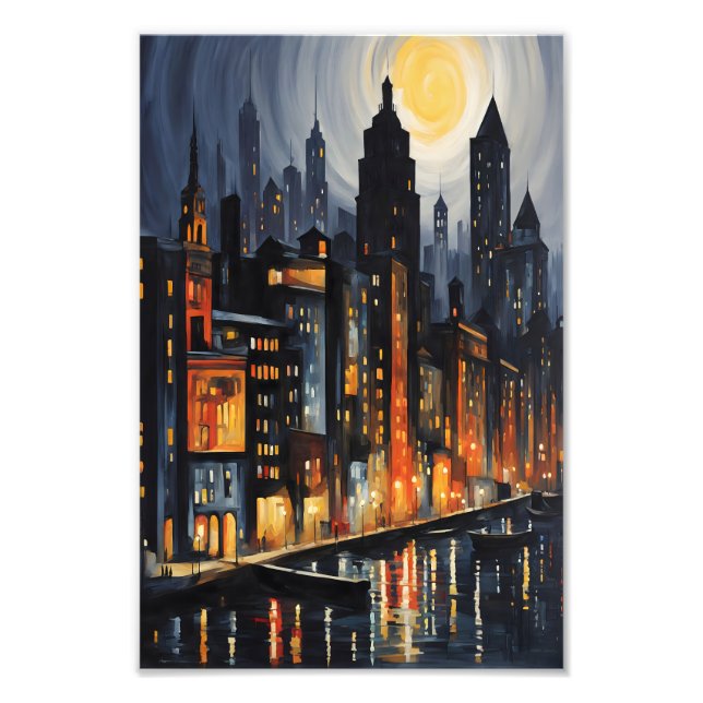 Impression Photo Style urbain moderne - City Skyline à Dusk Art (Devant)