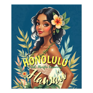 Impression Photo Style vintage Hawaiian Travel Honolulu Mid-Pacific