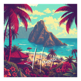 Impression Photo Style vintage Hawaiian Travel Honolulu Mid-Pacific