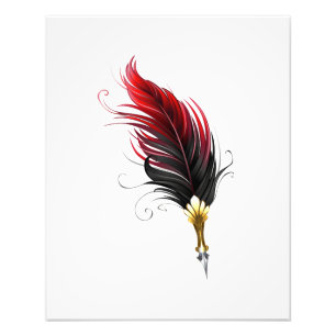 Impression Photo Stylo rouge en plumes avec nib or