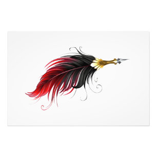 Impression Photo Stylo rouge en plumes avec nib or