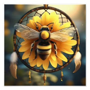 Impression Photo Sunflower Bee Dreamcatcher,