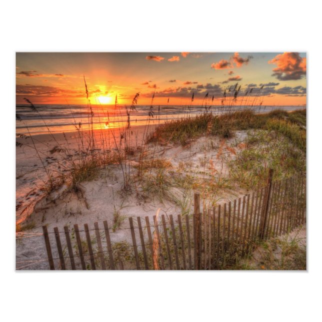 Impression Photo Sunrise Over Sand Dunes à Daytona Beach, FL (Devant)
