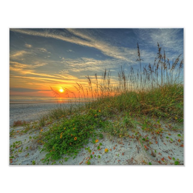Impression Photo Sunrise Over Sand Dunes à Daytona Beach, FL (Devant)