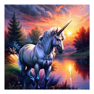 Impression Photo Sunset Lake River Unicorn Seven