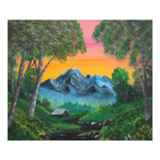 Impression Photo Sunset Shack dans Mountain Forest