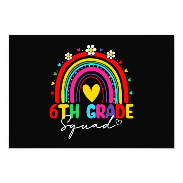 Impression Photo Super Rainbow Girl Boys Enseignant Bonjour 6e anné (Devant)