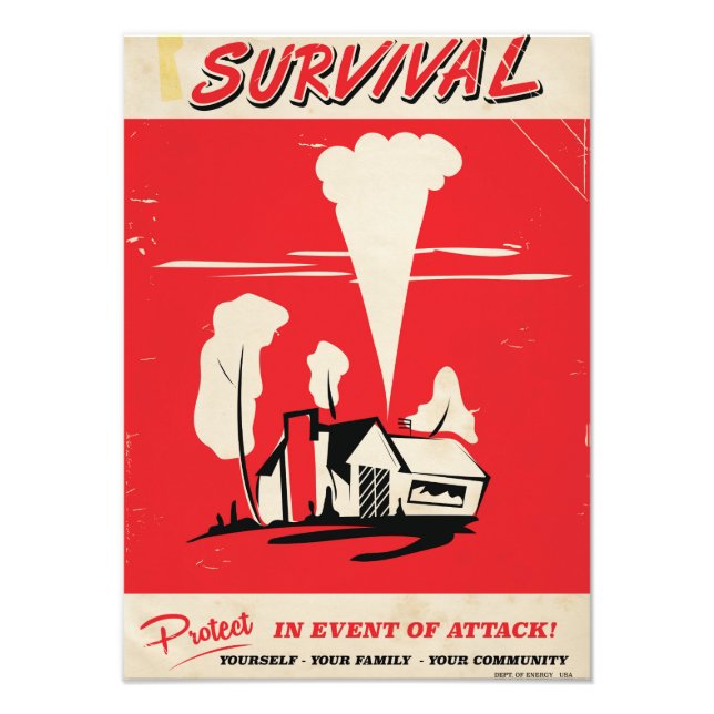 Impression Photo Survie - Affiche de sécurité atomique vintage (Devant)