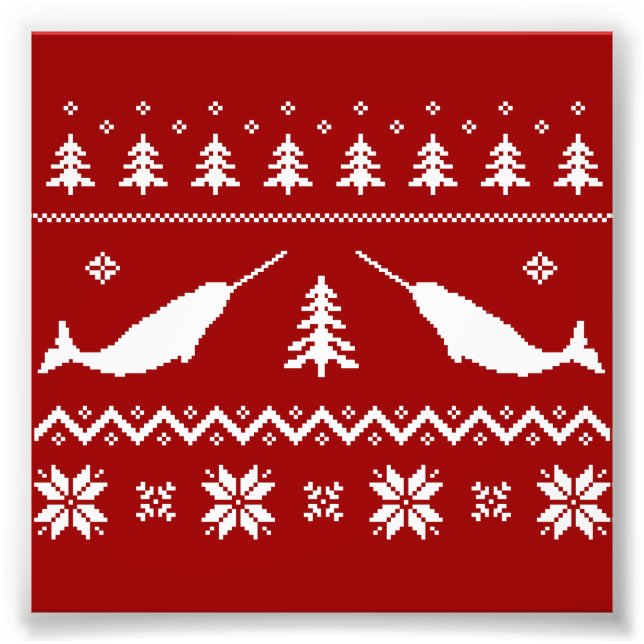 Impression Photo Sweater de Narwhal Christmas (Devant)