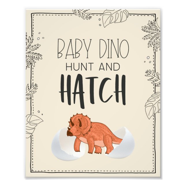 Impression Photo Symbole d'anniversaire Baby Dino Hunt and Hatch Di (Devant)