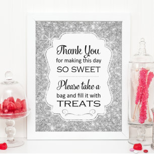 Impression Photo Symbole de Fête des mariées Buffet Silver Sparkle