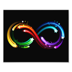Impression Photo Symbole de l'infini de comètes arc-en-ciel