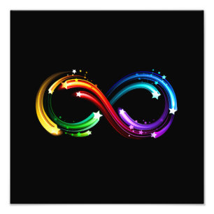 Impression Photo Symbole de l'infini des comètes arc-en-ciel