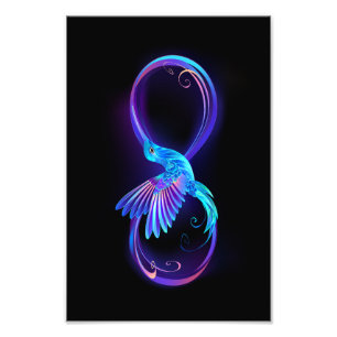 Impression Photo Symbole de Neon Infinity par Glowing Hummingbird