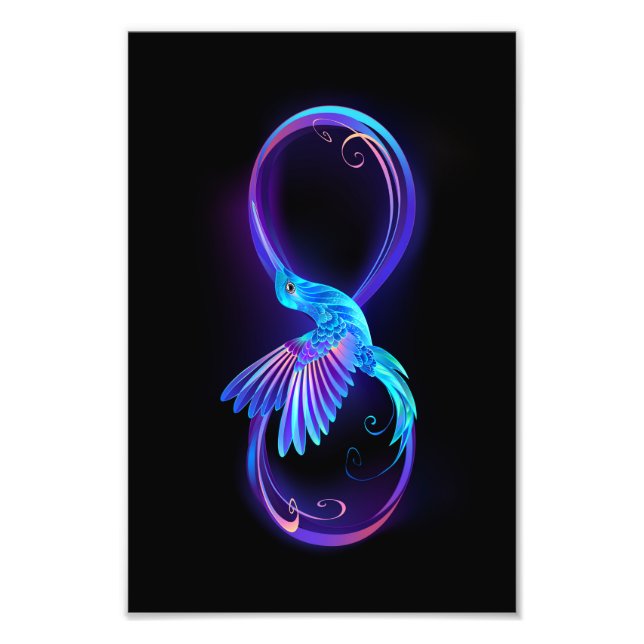 Impression Photo Symbole de Neon Infinity par Glowing Hummingbird (Devant)
