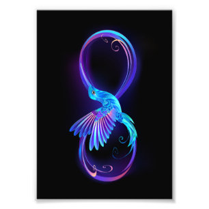 Impression Photo Symbole de Neon Infinity par Glowing Hummingbird