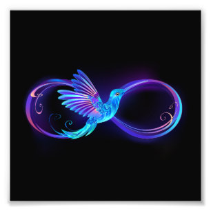 Impression Photo Symbole de Neon Infinity par Glowing Hummingbird