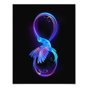 Impression Photo Symbole de Neon Infinity par Glowing Hummingbird