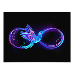 Impression Photo Symbole de Neon Infinity par Glowing Hummingbird