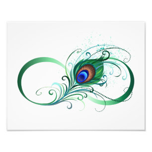 Impression Photo Symbole d'infini avec plume de paon