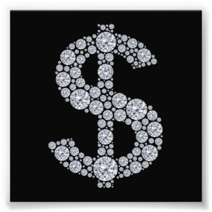 Impression Photo SYMBOLE Dollar Diamant Bling
