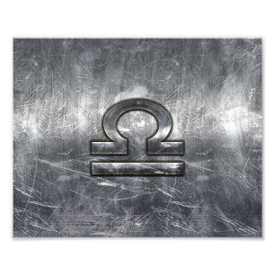 Impression Photo Symbole du Zodiaque de Libra dans le style argenté