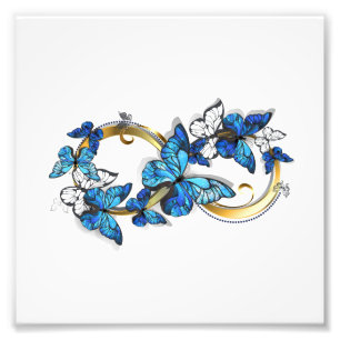 Impression Photo Symbole infini de papillons Morpho bleus