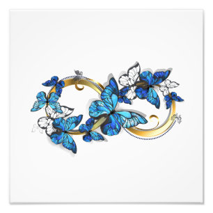 Impression Photo Symbole infini de papillons Morpho bleus
