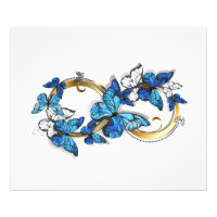 Symbole infini de papillons Morpho bleus