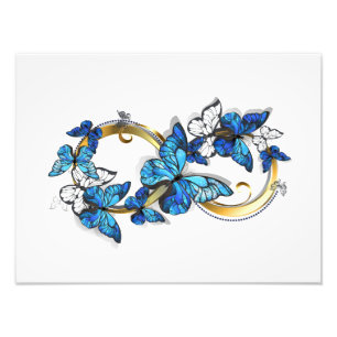 Impression Photo Symbole infini de papillons Morpho bleus