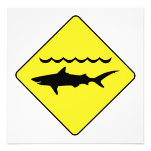 Impression Photo Symbole jaune "requins avertisseurs"