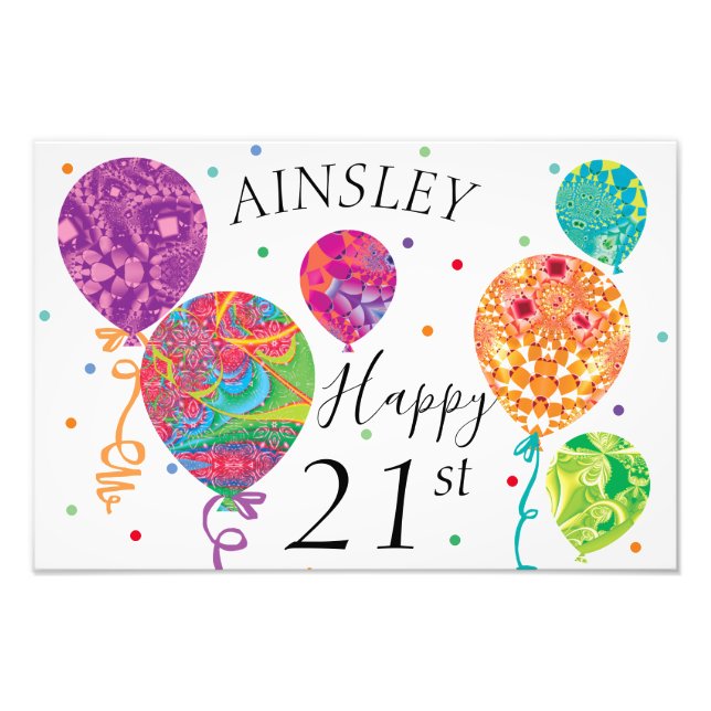 IMPRESSION PHOTO SYMBOLE JOYEUX 21E ANNIVERSAIRE (Devant)