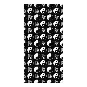 Impression Photo Symbole Yinyang noir Motif de texte chinois