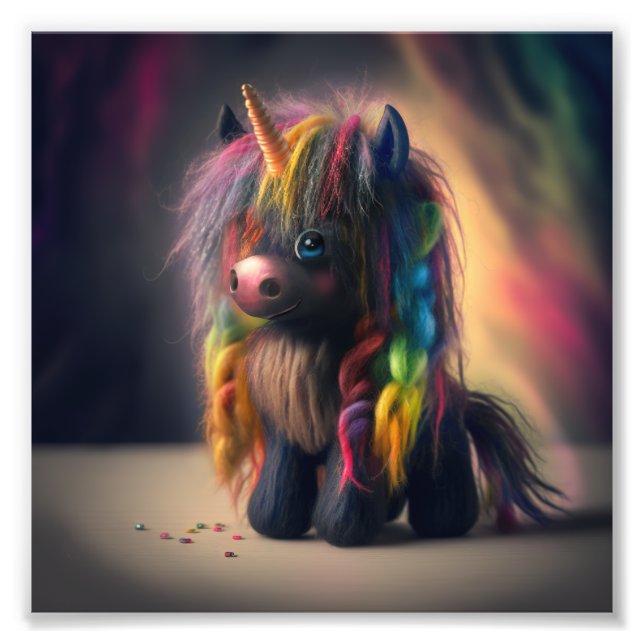 Impression Photo T-shirt Unicorne noir mignon (Devant)