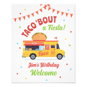 Impression Photo Taco À propos d'une fête d'anniversaire Affiche de