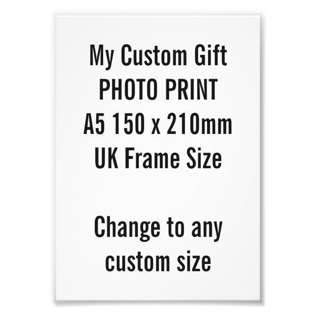 Impression Photo Taille du cadre britannique d'impression A5 person (Devant)