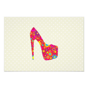 Impression Photo Talons Hauts, Stiletto, Pompes, Fleurs, Chaussures