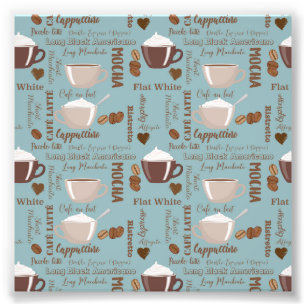 Impression Photo Tasses De Café Mignon Crème Grains De Café Brun Cœ