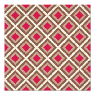 Impression Photo Taupe, Taupe Légère, Diamants Ikat Rose Chaud STay
