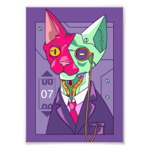 Technologie de style fou Illustration de chat